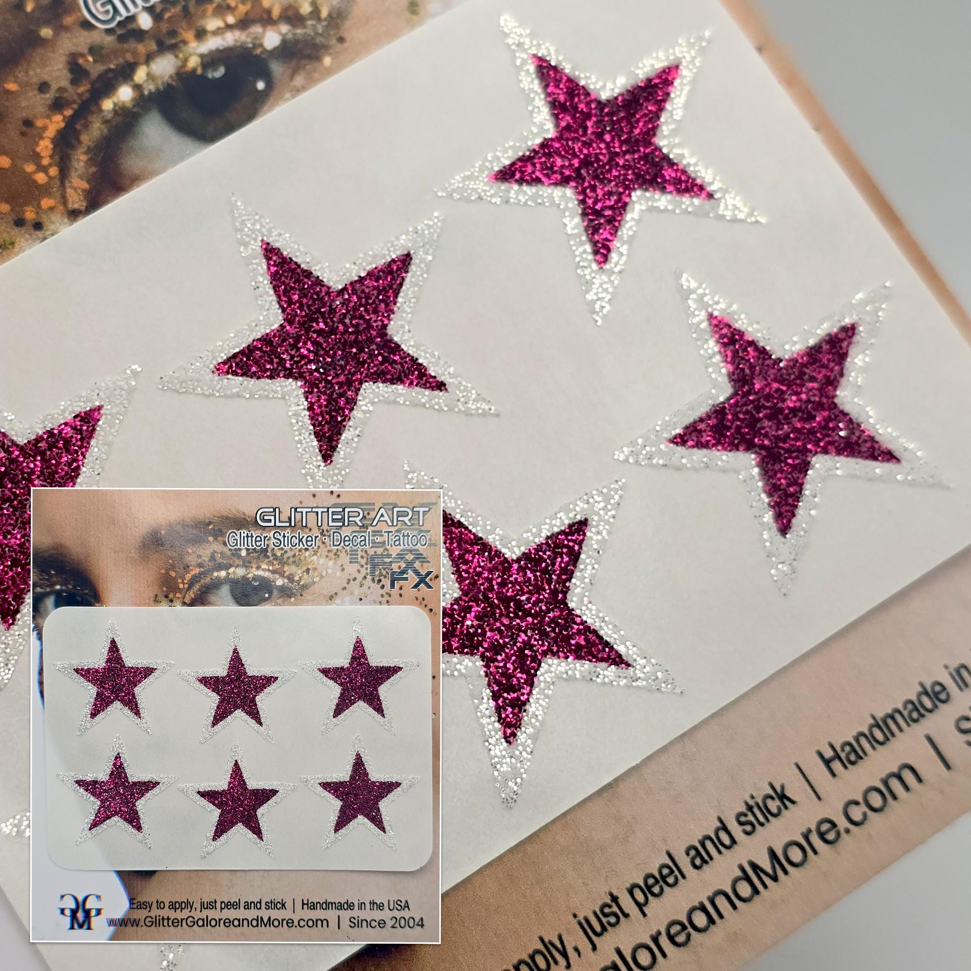 Multicolor Stickers Tattoo King Multi-Colored Star Stickers - 6x6.5 ...