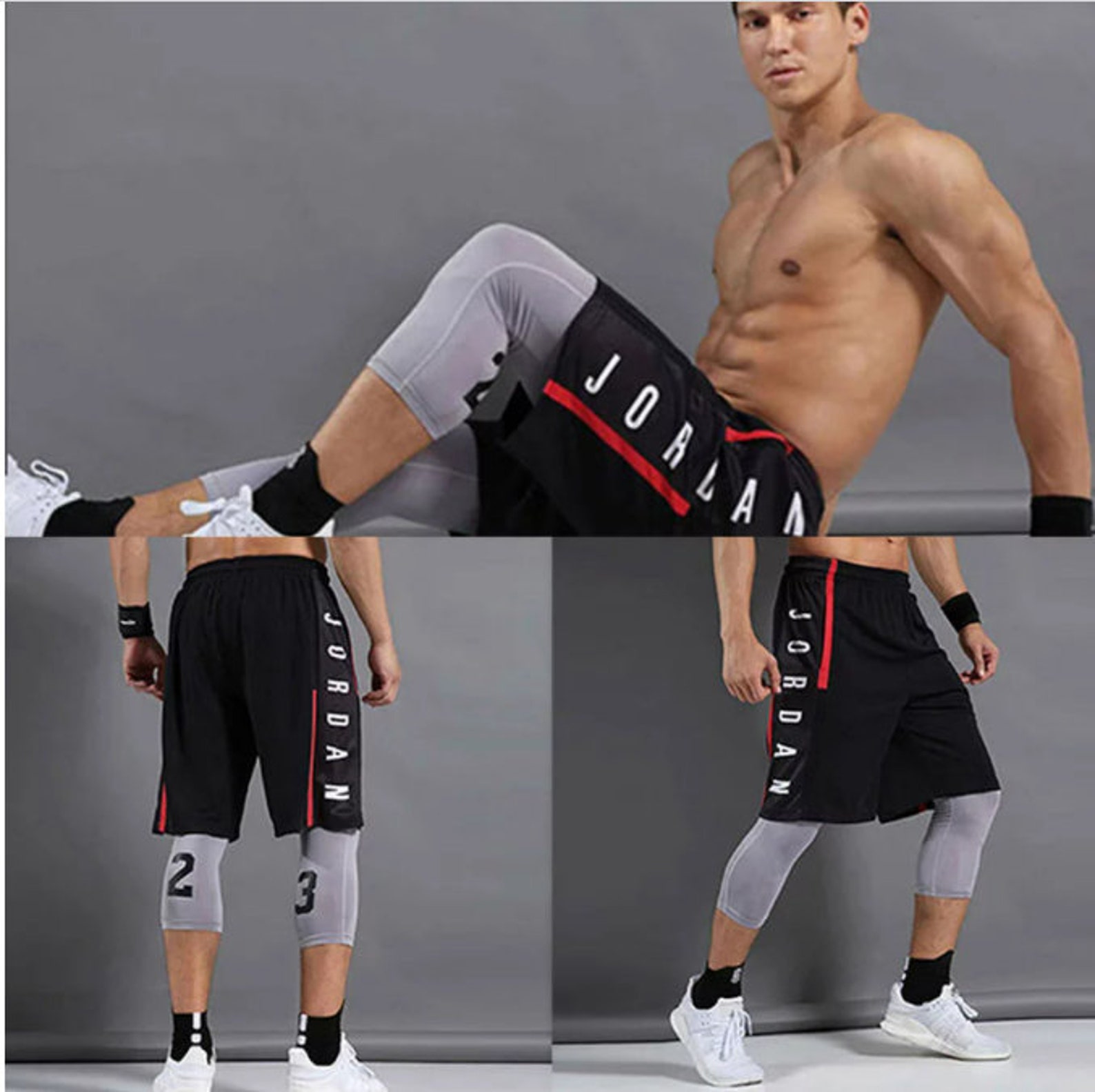 Summer new men's sports basketball pants letter printing Etsy