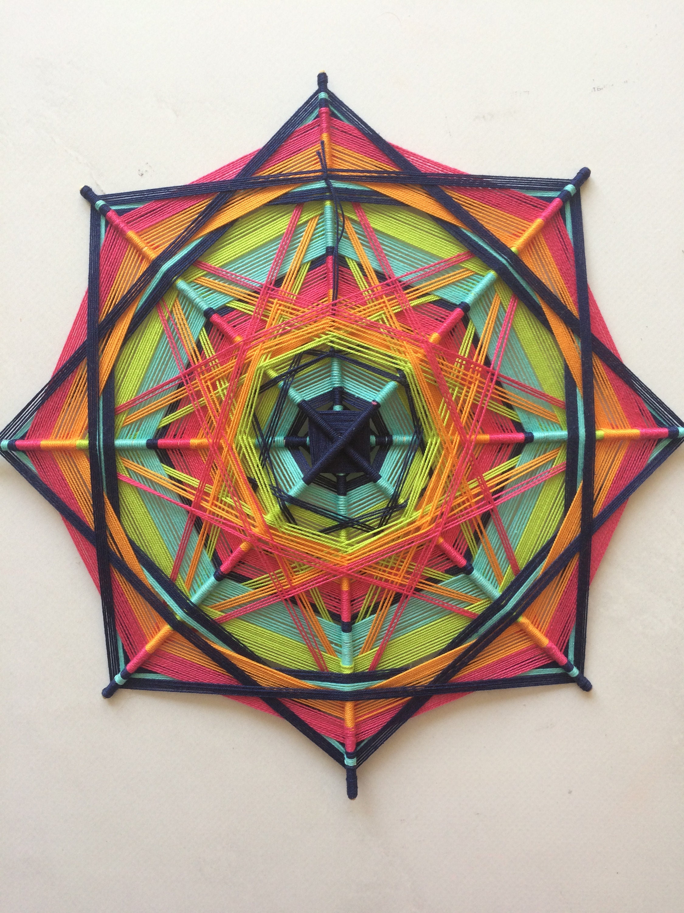 Über Kamin Wand dekor psychedelische Kunst rundes Kunstwerk | Etsy