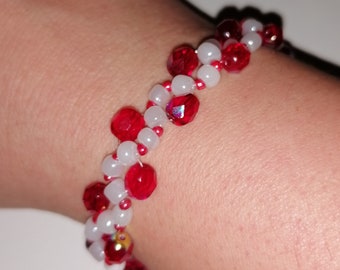 Kit bracelet en perles facettes et blanches
