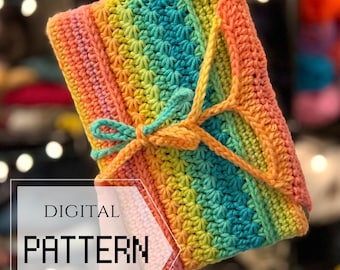 Starburst Book Sleeve Crochet Pattern, Kindle Cover, Book Protector Pattern, DIY Crochet Book Bag, Reading Sleeve, Tablet Sleeve or Cover