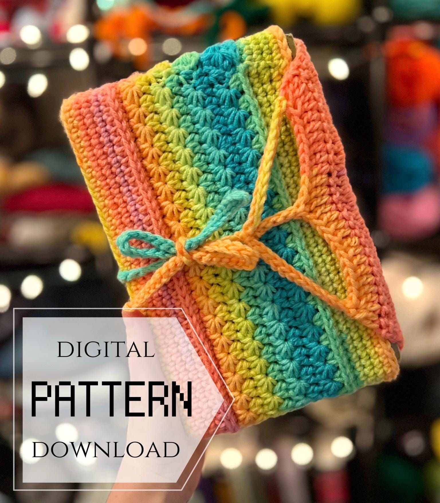 30 Book Sleeve Crochet Patterns for Stylish, Protective Handmade Reading Accessories 12 Starburst Book Sleeve Crochet Pattern