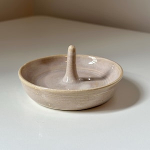 Pink and Cream Iridescent Handmade Ceramic Ring Holder/Dish
