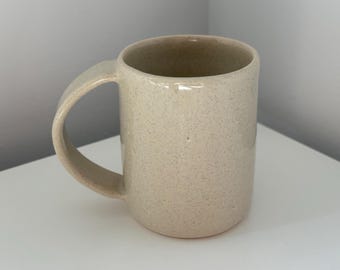 Light Mint Green/Cream Handmade Ceramic Coffee Mug (14 oz)