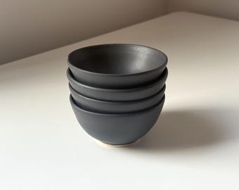 Small Matte Black Handmade Ceramic Bowls (Sold Separately)
