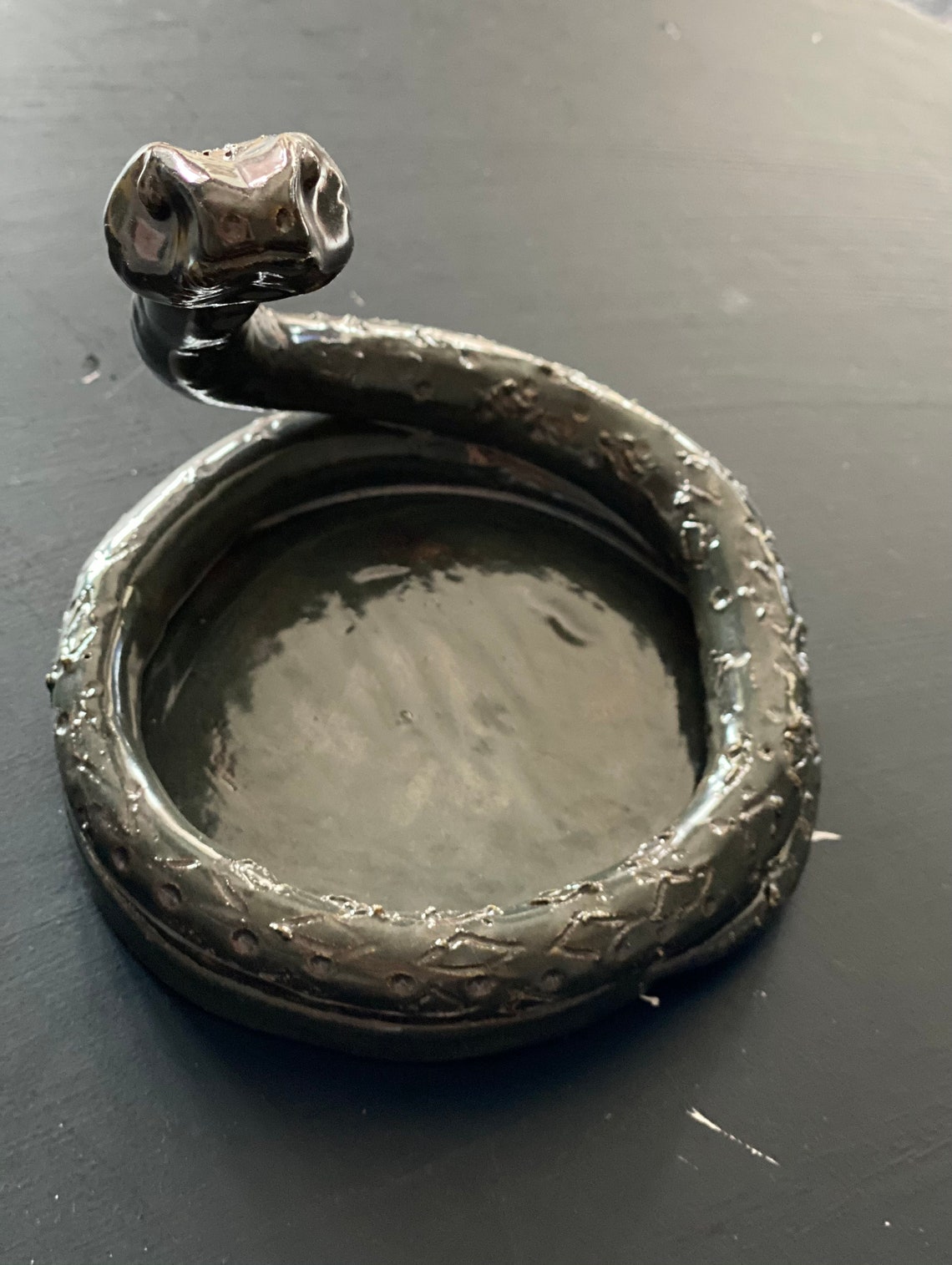 Ceramic snake candle holder/ashtray Etsy
