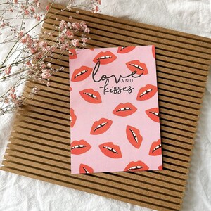 Postkarte Kuss "love and kisses* A6
