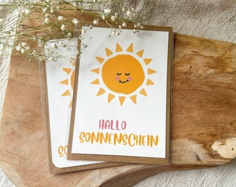 Postkarte "Hallo Sonnenschein" inkl. Umschlag (A6)