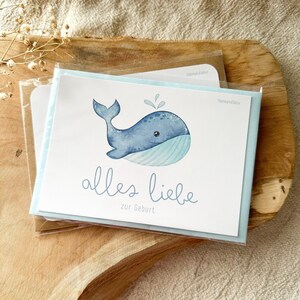 Postkarte "Alles Liebe zur Geburt" inkl. Umschlag (A6)