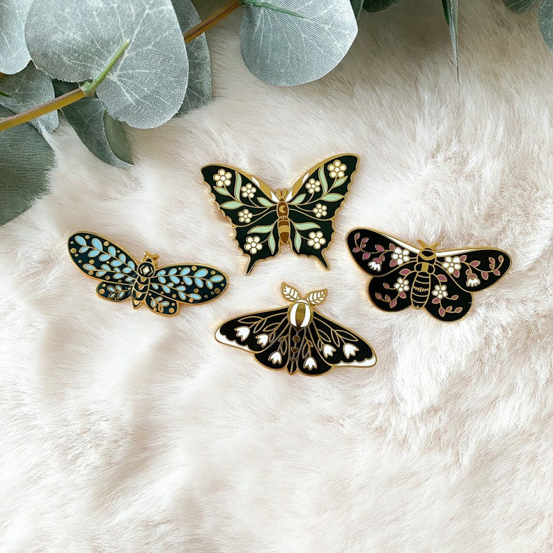 Schmetterling Pins als Anstecker in gold Buttons Motte Brosche Bild 10