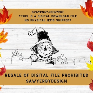 Scarecrow svg, Halloween Clipart, Fall PNG Thanksgiving Svg silhouette Autumn Svg digital Vector PNG cut file Scarecrow printable,