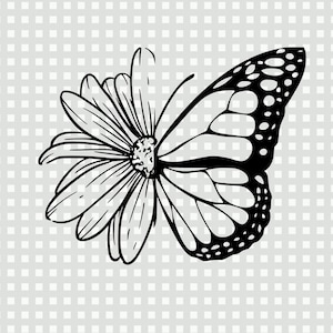 Butterfly SVG - Flower Butterfly Silhouette - Butterfly Cut File - Téléchargement numérique - Cricut - Silhouette Cut File