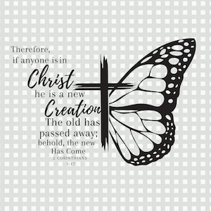 Demi papillon SVG - monarque verset de la Bible papillon PNG Silhouette - fichier de coupe papillon - téléchargement numérique - Cricut - fichier de coupe Silhouette