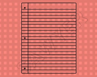 Lined Notebook Paper SVG, School Paper Clipart (Digital Download)
