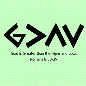 God is Groter dan de hoogte- en dieptepunten SVG PNG Romeinen Bibe Schrift svg Kruis Jezus Chrst SVG Bijbel vers Cut Files Cricut Religieus