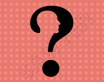 Clipart SVG Thinking Man point d'interrogation, silhouette humaine (téléchargement numérique)