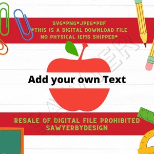 Apple Monogram SVG, Apple Split Frame, Apple Name Frame SVG, Teacher SVG, Digital Download/Cricut, Silhouette, school svg, Cut File,