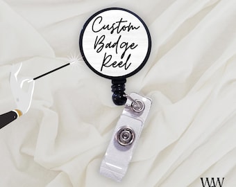 Personalized ID Holder, Badge Reel, Unique Retractable ID Clips, Custom Card Clip