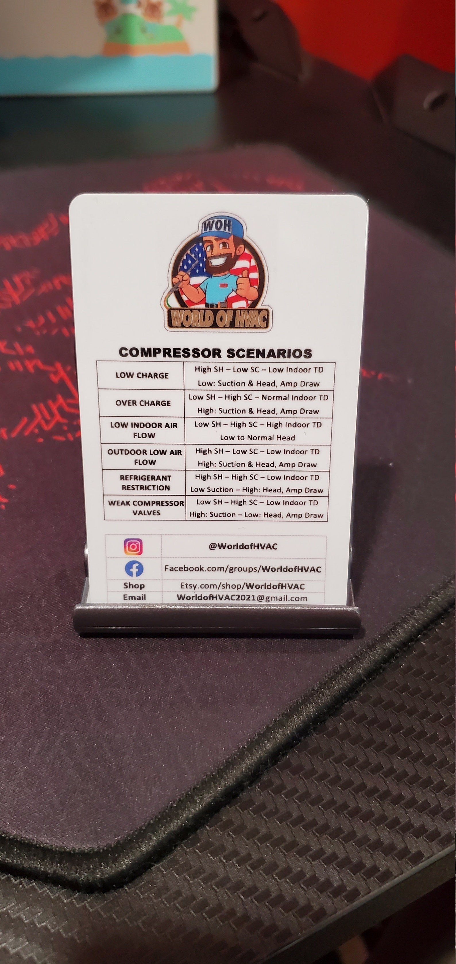 Hvac Quick Reference Card Etsy