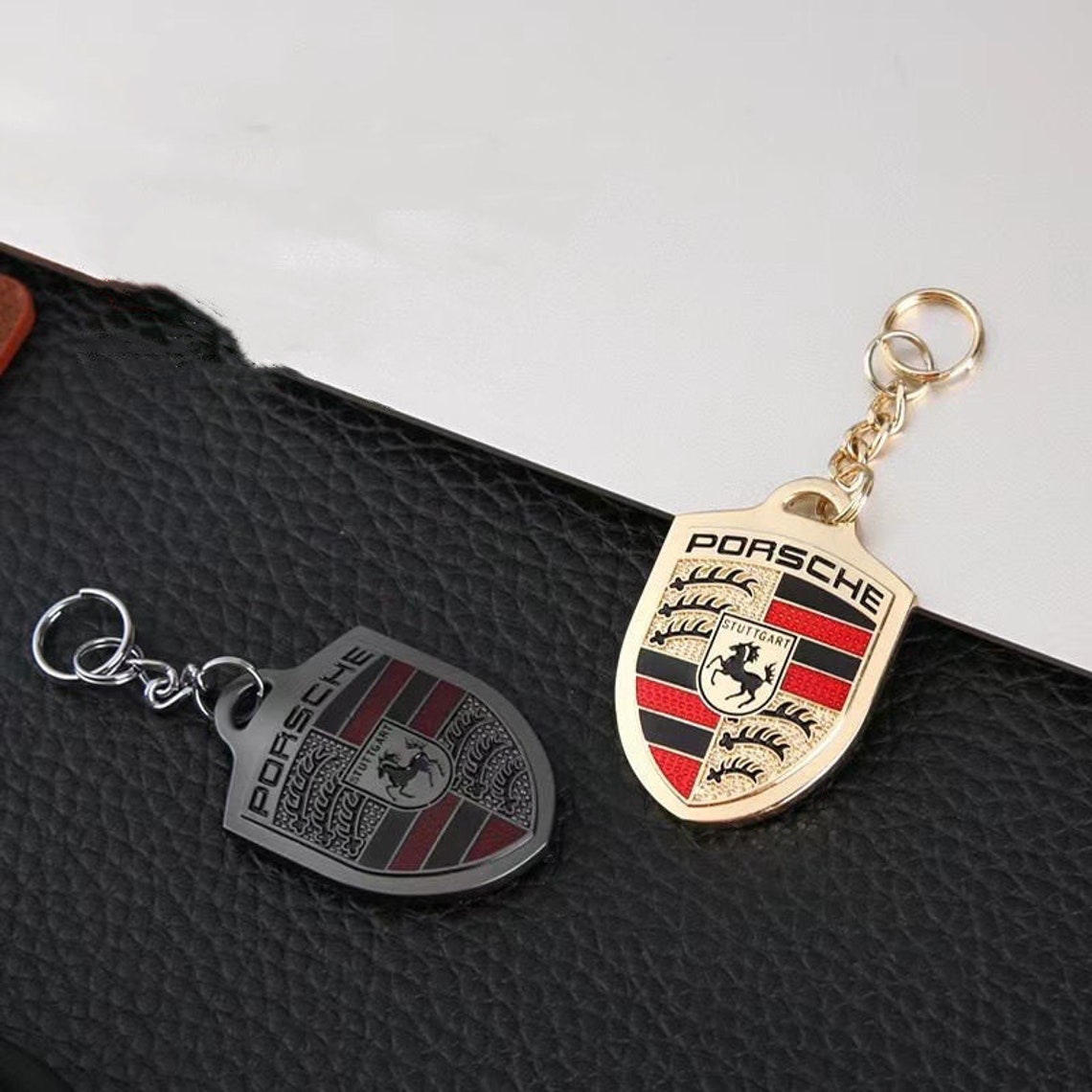 PorscheStuttgartKeychain metal brand new Porsche Porsche Etsy