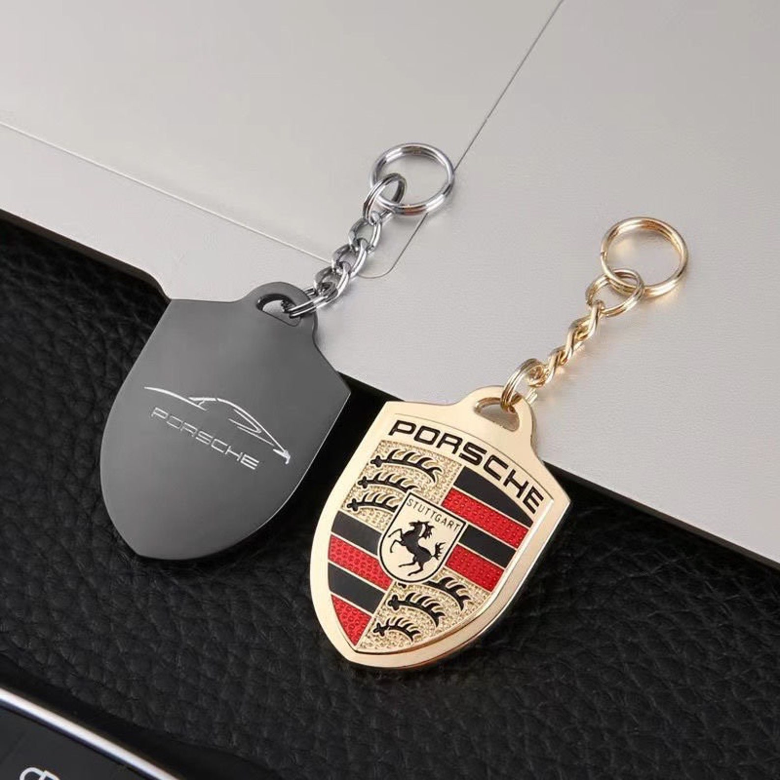 PorscheStuttgartKeychain metal brand new Porsche Porsche Etsy