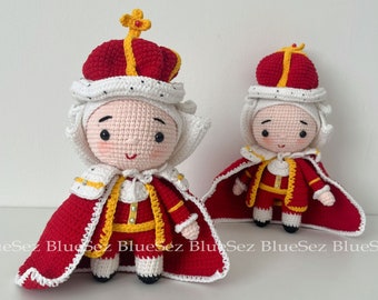 Peluche du roi George III, peluche inspirée de Hamilton, poupée amigurumi du roi George III, cadeau musical musical américain, poupée au crochet