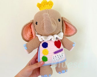 Il faut deux Crochet - Cutie l'éléphant inspiré poupées Amigurumi peluche jouet, il faut deux cadeau, Top Steam Game Crochet