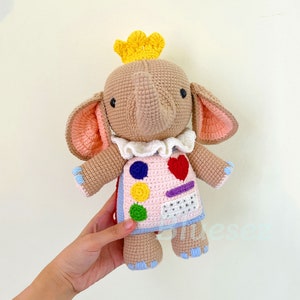 Il faut deux Crochet Cutie l'éléphant inspiré poupées Amigurumi peluche jouet, il faut deux cadeau, Top Steam Game Crochet image 1