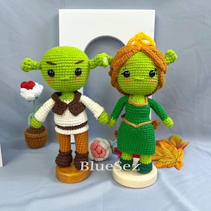 Shrek & Fiona Crochet Doll - Shrek Crochet Doll, Amigurumi Doll, Shrek Plush Toy, Fiona Handmade Doll, Shrek! Plushie Toy