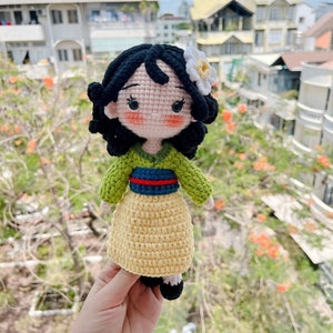 Mulan Princess - Mulan Crochet Doll, Princess Toy, Princess Crochet Doll, Amigurumi Princess Dolls, Gift for Daughter