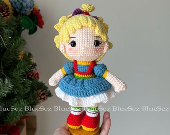 Crochet pour poupée arc-en-ciel Brite - Menina Arco-íris Amigurumi, poupée au crochet colorée, poupée fée arc-en-ciel, peluche arc-en-ciel Brite, doudou arc-en-ciel