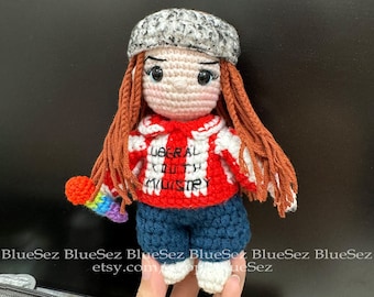 Muñeca joven Miko Amigurumi - Muñeca de ganchillo Baby Miko, Muñeca rapera linda, Amigurumi de celebridades, Muñeca similar, Muñeca de felpa cantante, Muñeca Mini Me