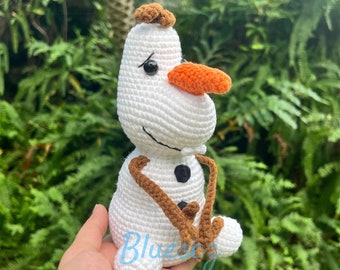 Olaf Plush Toy- Muñeca de ganchillo congelada, muñeca Elsa y Anna Amigurumi, muñeca princesa Disney, muñeca hecha a mano, regalo de Navidad