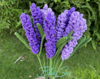 Lavender Flower Crochet - Knitted Flower, A bunch of flowers, Crochet Flower, Crochet Flower Bouquet, Mother's Gift, Flower Handmade