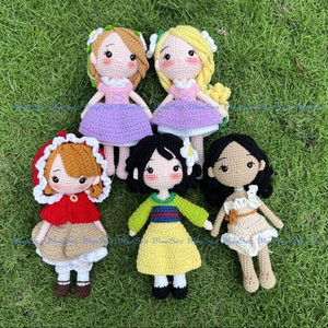 Crochet Princess Doll - Disney Princess Amigurumi, Finished Disney princess, Birth Day Gift, Handmade Plush, Kids Gift, Alice, Ariel, Aurora