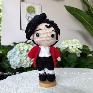 Michael Jackson Crochet Doll, King of Pop Amigurumi Crochet Doll, Michael Jackson Doll, Crochet Collectibles, Michael Doll, Collection Doll