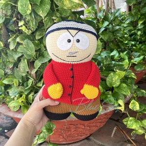 Eric Cartman Crochet Doll - Vintage 1998 Comedy Central Talking Plush Cartman Doll South Park  Amigurumi, Plush Toy, Cartoon Doll Crochet
