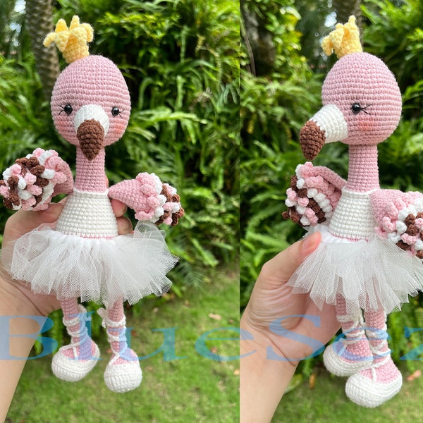 Flamingo Plush Toy - Crochet Flamingo, flamingo amigurumi, Handmade Stuffed Animal, Soft Huggable Flamingo, Baby Girl Nursery Decor