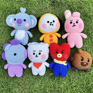 Crochet Kpop Collection - Kpop Plush Doll, BTS Amigurumi Crochet, BT21 Mini Amigurumi, Kpop Collection Bts Charm Keychain, Shooky, Bts Merch