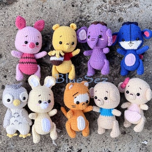 Winnie the Pooh Crochet - Winnie the Pooh Stuffed Animals, Pooh and Friend Amigurumi, Pooh Bear Plush Toy, Disney Pooh Plushie