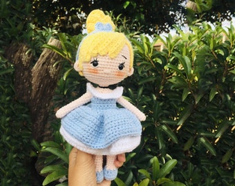 Cinderella Princess - Cinderella Crochet Doll, Princess Toy, Princess Crochet Doll, Amigurumi Princess Dolls, Gift for Daughter