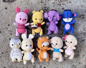 Winnie the Pooh Crochet - Winnie the Pooh Stuffed Animals, Pooh and Friend Amigurumi, Pooh Bear Plush Toy, Disney Pooh Plushie