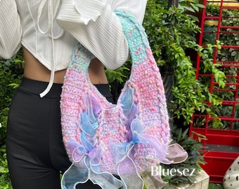 Cinta Bag Crochet, Shoulder Tote Bag, Trendy Tote Bag, Shoulder bag, Reusable Bag, Beach bag, Handmade Handbag, Kaiwaii Lolita Bag, Girl Bag
