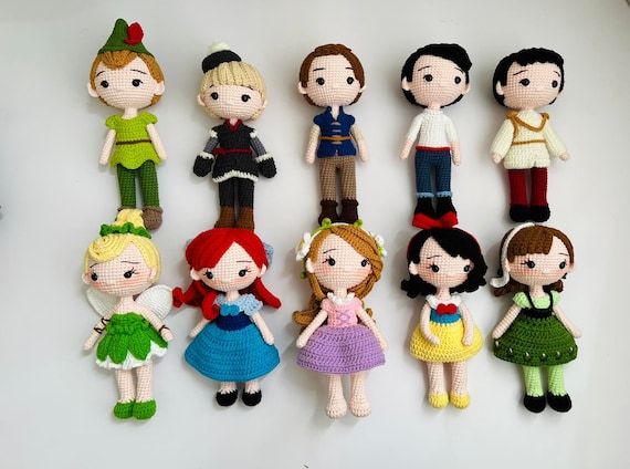 ディズニープリンセスのかぎ針編み人形、あみぐるみプリンセス人形