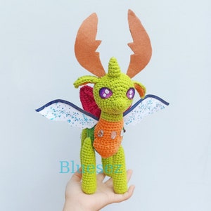 Thorax inspired Plush, Custom Stuffed Animal, Cartoon character plush toy, Crochet My little pony plushies, Pony Doll, Christmas Gift