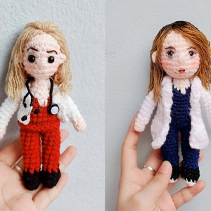Look aLike Doctor/Nurse Doll - Nurse/ Doctor doll, Custom Crochet Doll, Medical Doll, Your Own Photo Amigurumi Doll, Gift for Doctor Nurse
