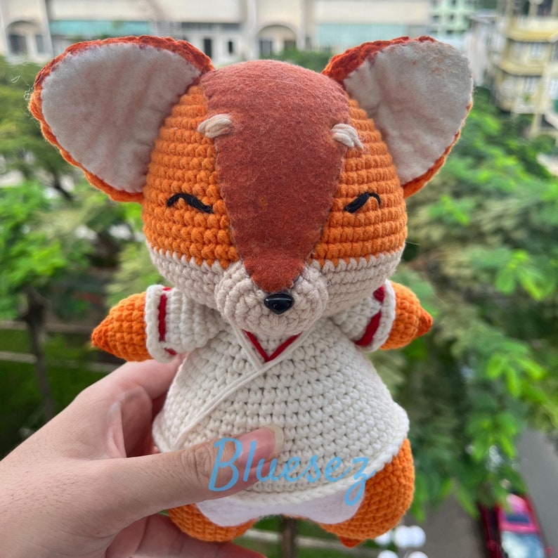 Fox Plush Doll Game Character Crochet Doll Custom Doll Etsy
