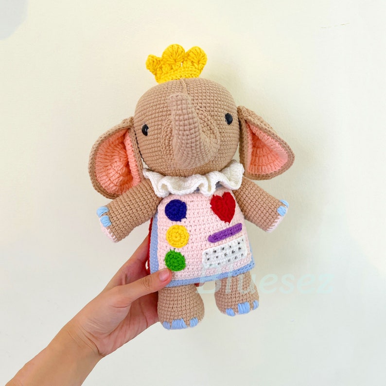 Il faut deux Crochet Cutie l'éléphant inspiré poupées Amigurumi peluche jouet, il faut deux cadeau, Top Steam Game Crochet image 1