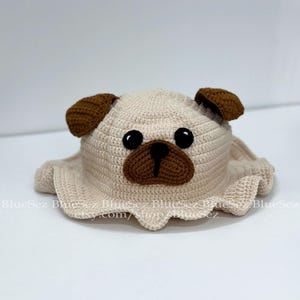 Sombrero de crochet para perro: Sombrero de carlino, Sombrero personalizado para mascota, Sombrero de animal, Sombrero para perro lindo, Sombrero unisex, Regalo para amantes de los perros