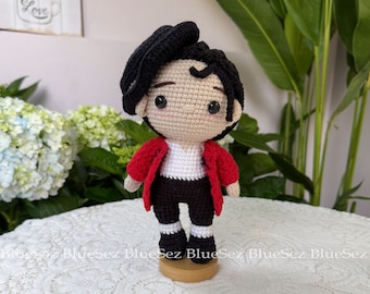Michael Jackson Crochet Doll, King of Pop Amigurumi Crochet Doll